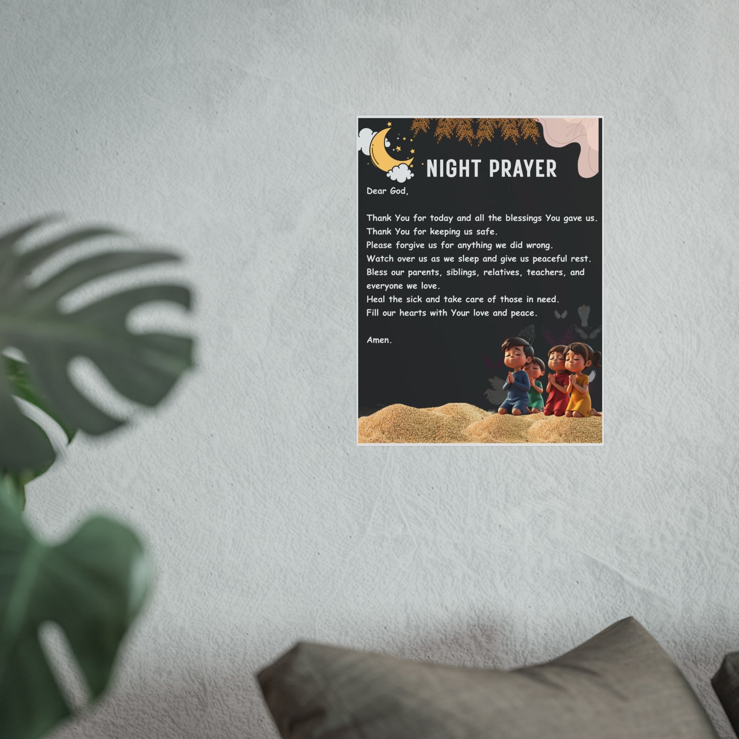 Bedtime Blessing: Night Prayer for Kids — Printable Christian Poster (Calm Sleep • Faith-Filled Routine)
