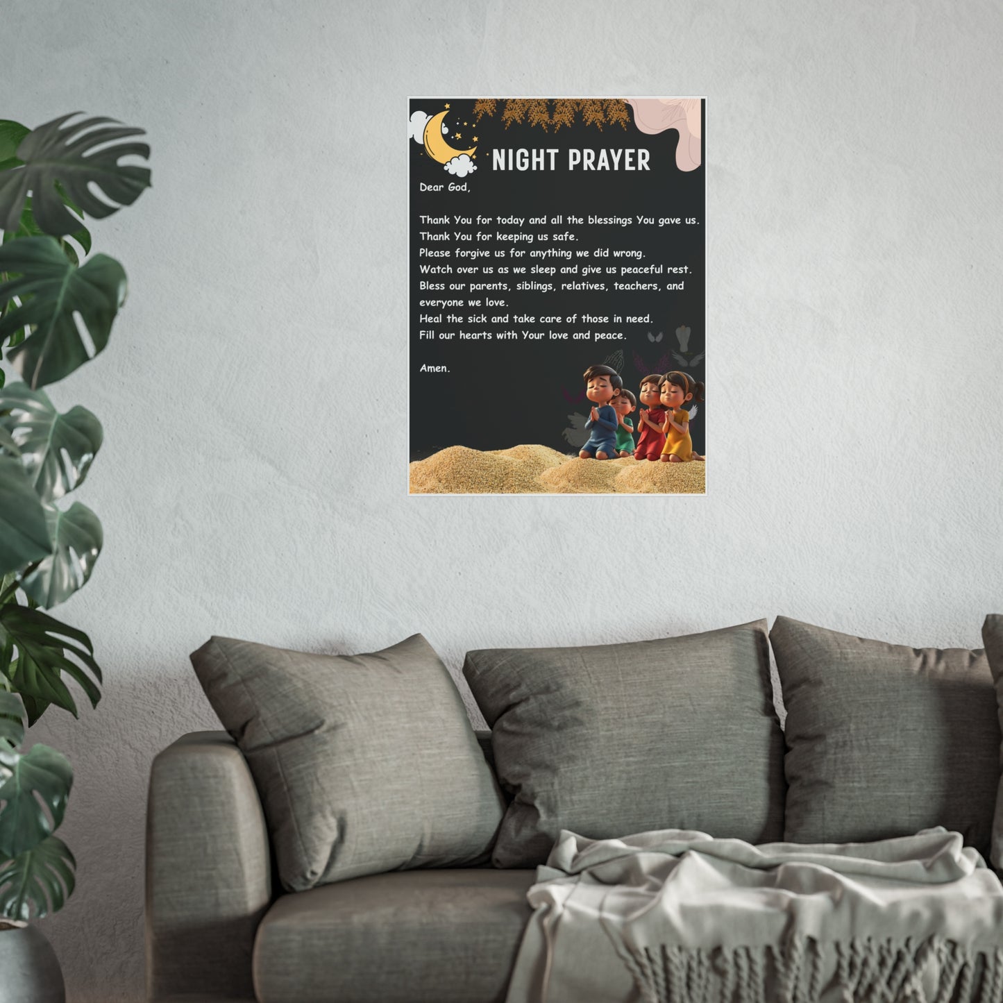 Bedtime Blessing: Night Prayer for Kids — Printable Christian Poster (Calm Sleep • Faith-Filled Routine)