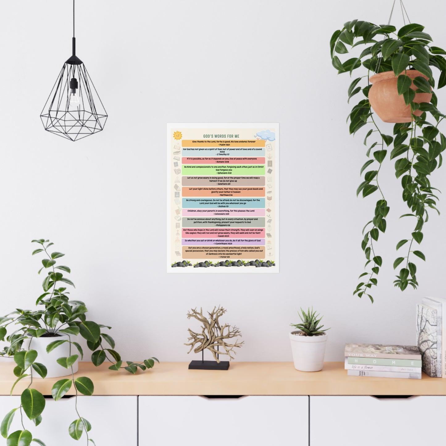 God’s Words for Me — 12 Scripture Affirmations for Kids | Printable Christian Poster