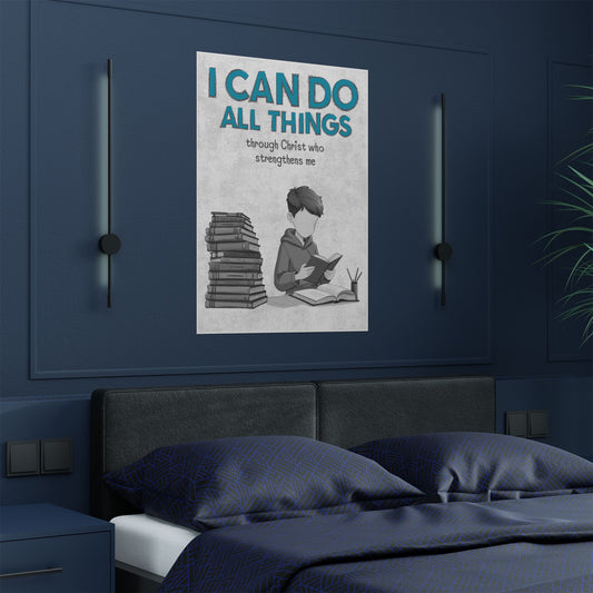 I Can Do All Things — Girls’ Christian Study Poster (Philippians 4:13) | Printable Wall Art for Boys