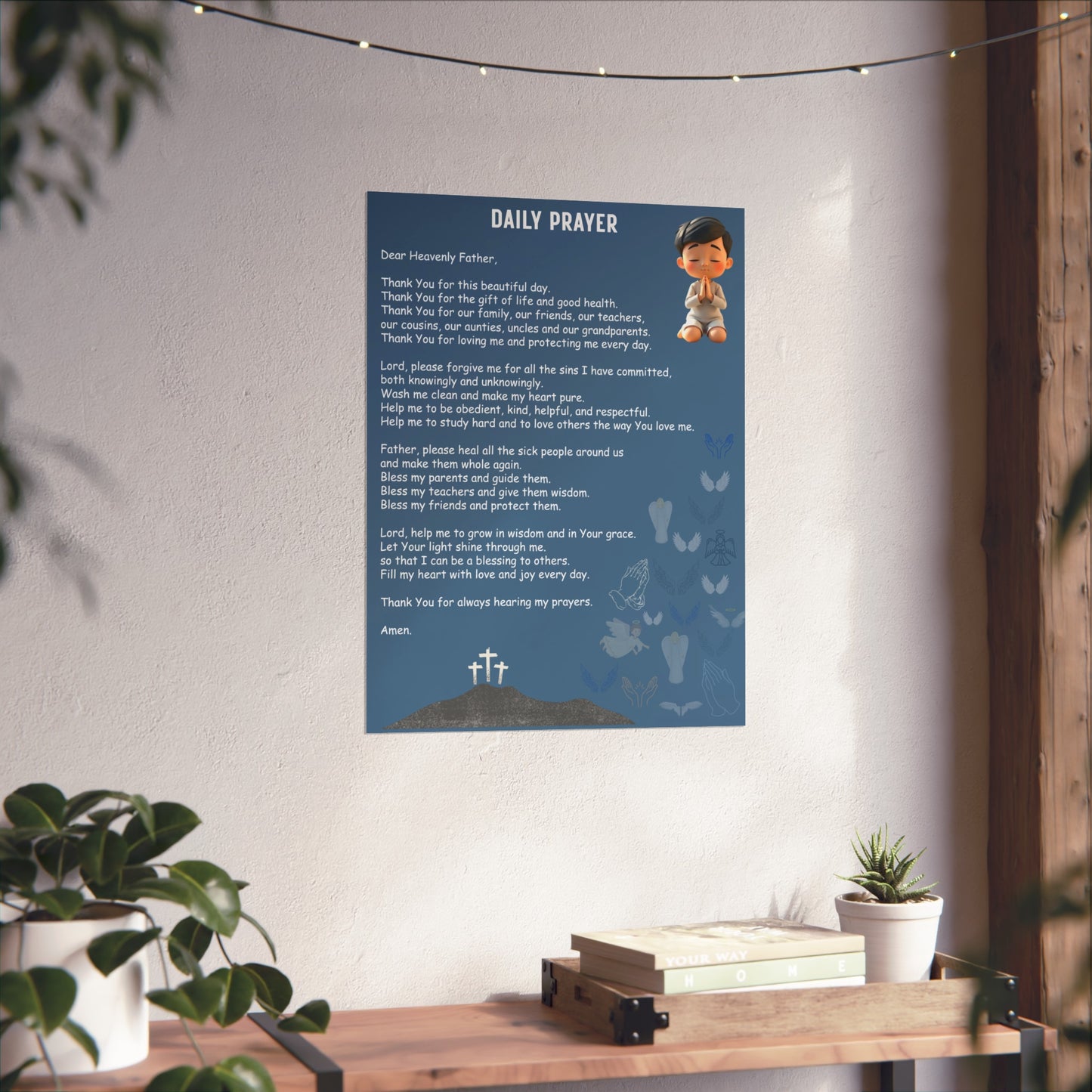 Daily Prayer for Boys — Printable Christian Bedtime & Morning Prayer Poster