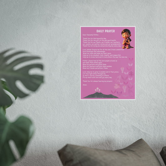 Daily Prayer for Girls — Printable Christian Bedtime & Morning Prayer Poster