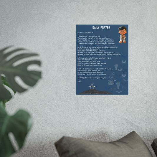 Daily Prayer for Boys — Printable Christian Bedtime & Morning Prayer Poster