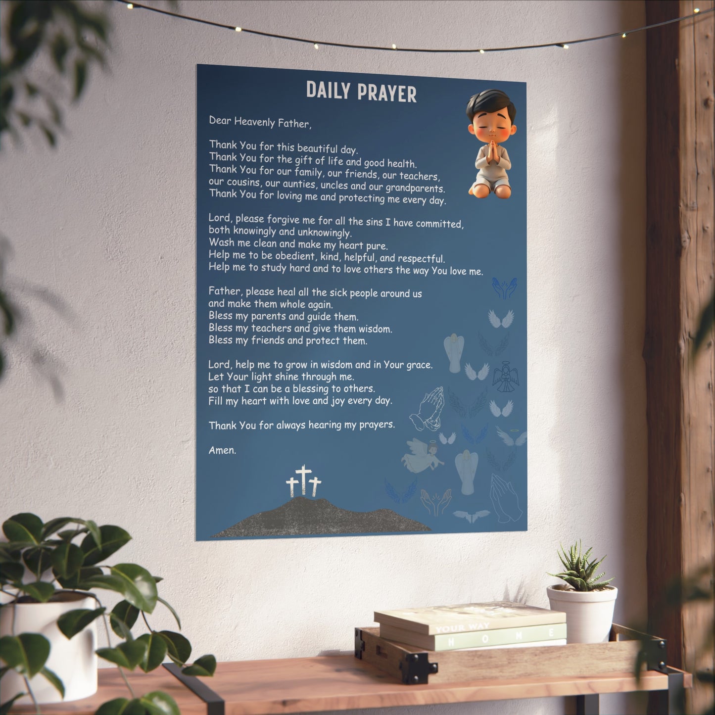 Daily Prayer for Boys — Printable Christian Bedtime & Morning Prayer Poster