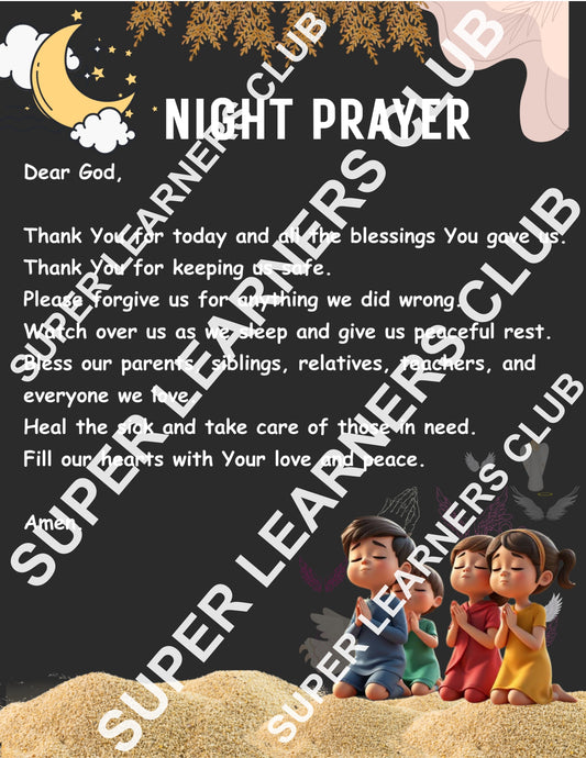 Bedtime Blessing: Night Prayer for Kids — Printable Christian Poster (Calm Sleep • Faith-Filled Routine)